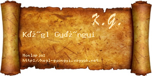 Kégl Gyöngyi névjegykártya